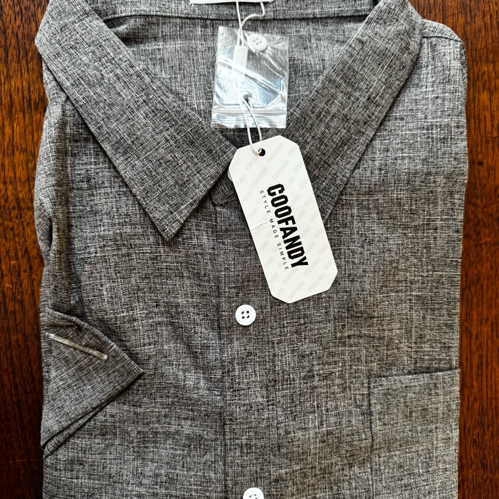 GOOFANDY Men's Stylish Gray Button Down Shirt